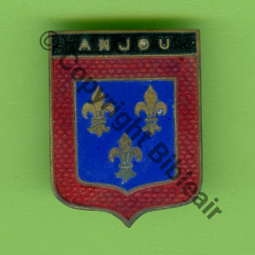 3248.EMGFA 1946.56.. GT.II.64 ANJOU  SM Bol Dos lisse 22x29mm EMAIL ROUGE QUADRILLE LARGE TRANSLUCIDE Src.Y.GENTY 15Eur10.24 